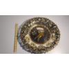 Image 4 : 1920s Metal Egyptian Revival Embossed Wall Hanging - Multicolor Embellished