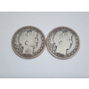 Image 1 : Two U.S. Barber Half Dollars: 1906-S & 1915-S - 90% Silver - FV: $1.00