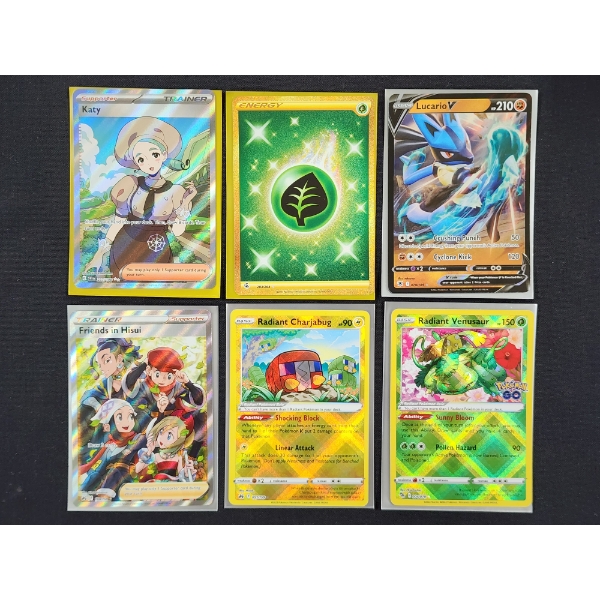 Six Assorted Holo & Rare Pokemon Trading Cards Ft. Radiant Venusaur & More! 