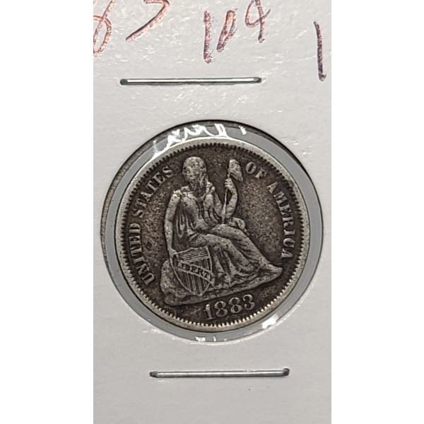 1883 Seated Liberty 90% Silver Dime - Excellent Condition