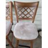 Image 3 :   Two Matching Wood Swivel Stools With Padded Seats, 24'' Seat Height, 15.5'' Wide & 39'' Tall 