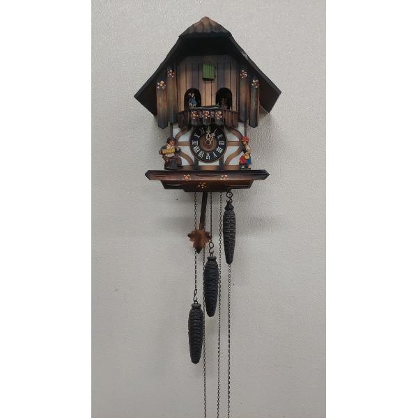 Vintage German Country Scene Cuckoo Clock With 3 Weights - See Details