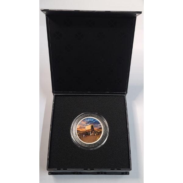 LuckyRips x Foundry Mint Sheriff's Stash "Oregon Trail" 1 Troy Oz .999 Fine Silver Colorized Round 