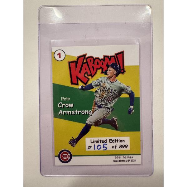 Limited Edition DDK Design #105 of 899 Pete Crow Armstrong KABOOM Rookie Baseball Card - Mint 