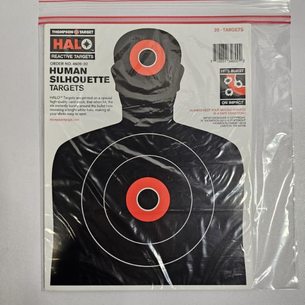 5 Thompson Target HALO Human Silhouette Reactive Splatter Shooting Targets (8.5x11")