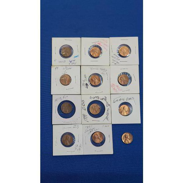 Assorted Years/Mint Mark Lincoln Head Cents With Possible Errors - Face Value: $0.12