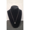 Image 1 : Sterling Silver Heart Pendant With White Cubic Zirconia On 18" Chain - Weight: 2.3g