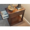 Image 3 : Maple / Mahogony Side / Occasional Table w Drawer As Shown in Fine Condition 22" x 13" x 23"