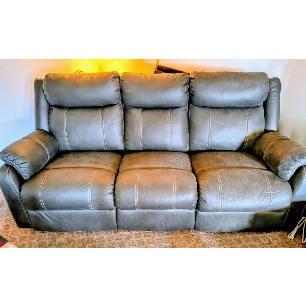 Excellent Soft Leather Reclining Sofa 80"x35"
