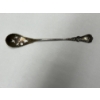 Image 1 : Vintage sterling silver olive spoon with Flowers, Scrolls and Beadwork - Lina - ~ 6.5 inches 