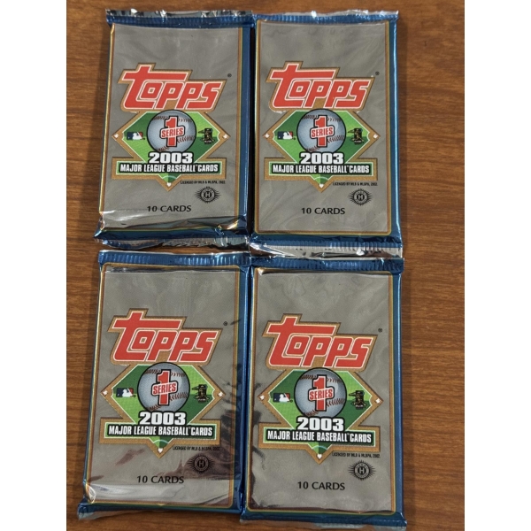 4 - 2003 Topps MLB Baseball Wax Packs Baseball Cards - 10 Cards Per Pack