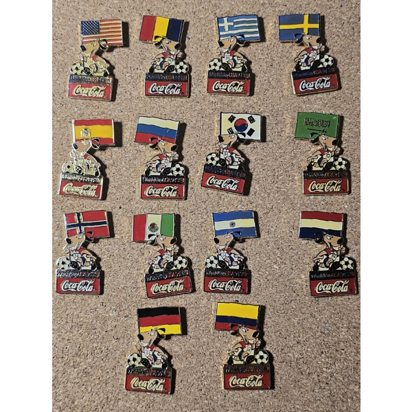 (14) Coca-Cola Officially Licensed World Cup Flag Pins