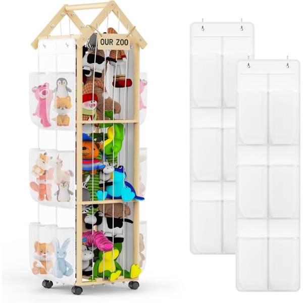 Stuffed Animal Storage Cage With Wheels In Box 