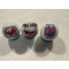 Image 1 : 3- Vintage Gasoline & Oil One Inch Glass Shooter Marbles - Marathon, Texaco & Rebel