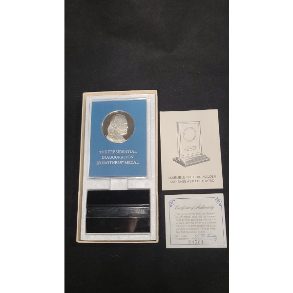 The Presidential Inauguration Eyewitness Sterling Silver Medal With Display Stand