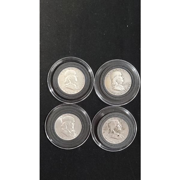 Assorted Years 90% Silver Franklin Half Dollars - Face Value: $2.00