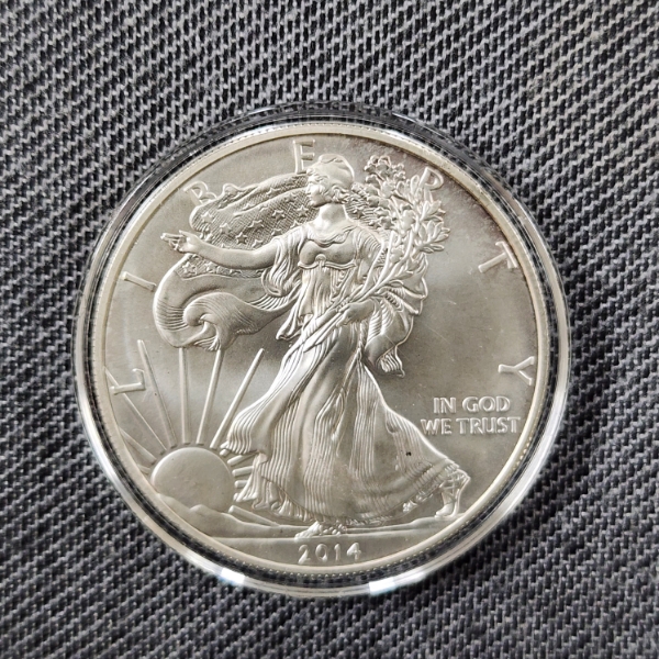 United States 2014 American Eagle 1 Oz Silver Round in Protective Capsule 