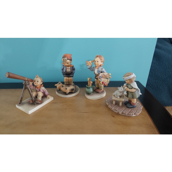Excellent Group Of 4 Hummel Figurines - See Photo For Hallmarks - 4.5" to 5.5" All Perfect