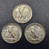 Image 2 : 3 Pcs - 1944 P / 1944 D / 1944 S  Walking Liberty Half Dollars - High Grade - See Pics