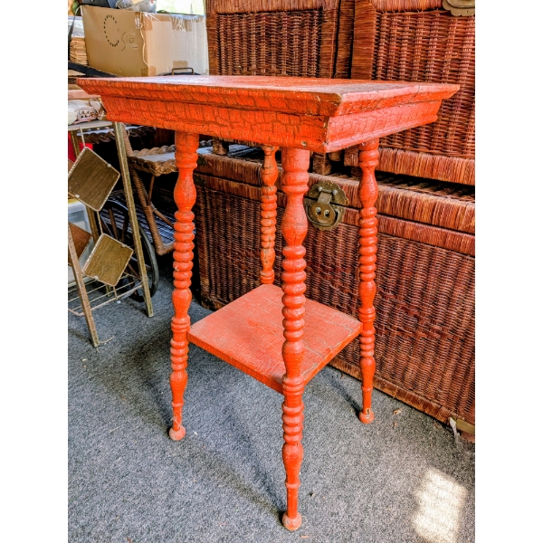 Mid Century Modern Burnt Orange Side Table 29'x16'
