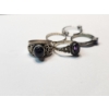 Image 4 : Four Sterling Silver Rings - Various Styles, Sizes, and Gemstones TW: 12.5g
