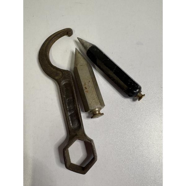 Antique Hand Tools - S-Shaped Multi Tool - Hexagonal Metal Plumb Bobs 