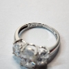 Image 4 : Gorgeous 3-Stone Cubic Zirconia 14K White Gold Ring - Size 6.5 - TW: 3.3g 