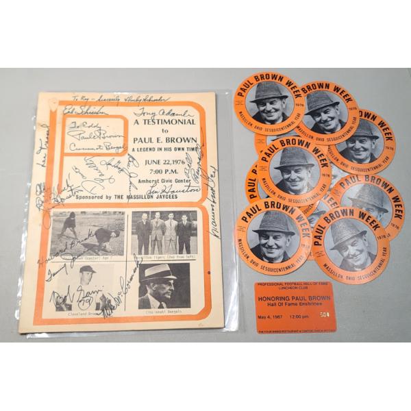 Autographed Banquet Program For Legendary Cincinnati Bengals Football Coach Paul E. Brown & More