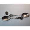 Image 1 : Two Vintage Sterling Silver Spoons & Fraternity Sheild Charm - Total Weight: 53.9g