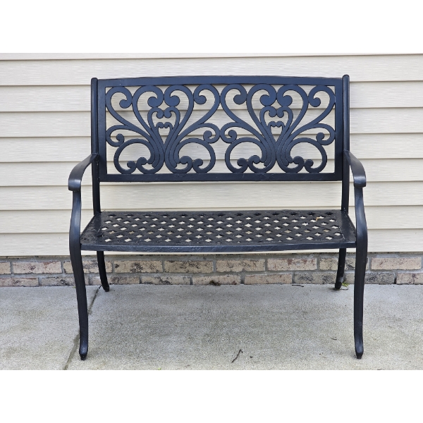 Wrought Iron Bench - 39Lx35Hx22D
