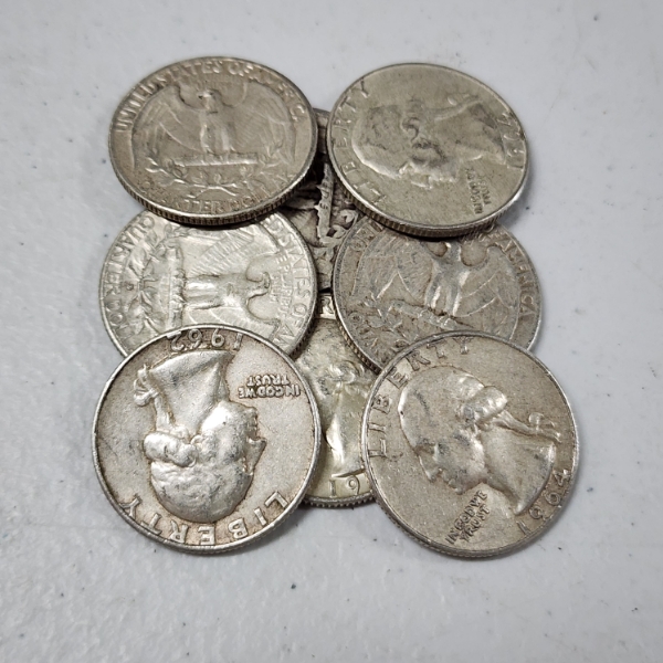 Eight Assorted United States 90% Silver Quarters ~ $2.00 Face Value