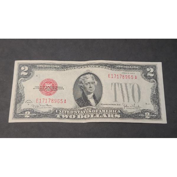 Series 1928 G $2 Red Seal Bank Note With Clarke/Snyder Signatures - Face Value: $2.00