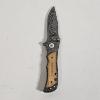 Image 1 : Browning Wood Handle Damascus Pattern Folding Pocket Knife 8.0"