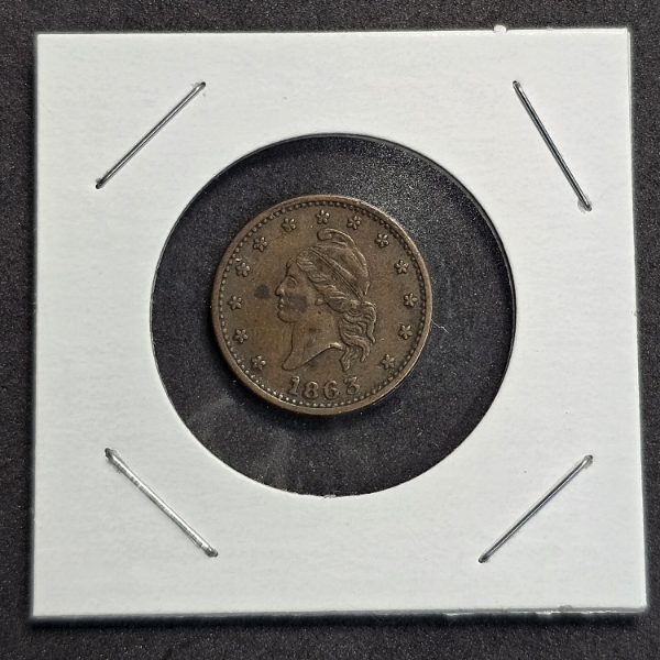 1863 Army & Navy Patriotic Civil War Token