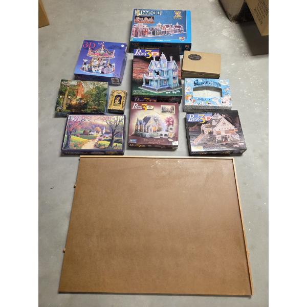 *Pick Up At Mantua Home-No Shipping Available* Great Condition Puzzle Collection And Puzzle Board 