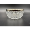 Image 1 : Beautiful Silverplate Rimmed Crystal Glass Dish 