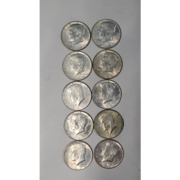 Assorted Years/Mint Marks United States 40% Silver Kennedy Half Dollars - Face Value: $5.00