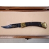 Image 3 : Buck USA 110 Hunter Knife With Gold-Tone Accents in Nice Glass-Top Display Case