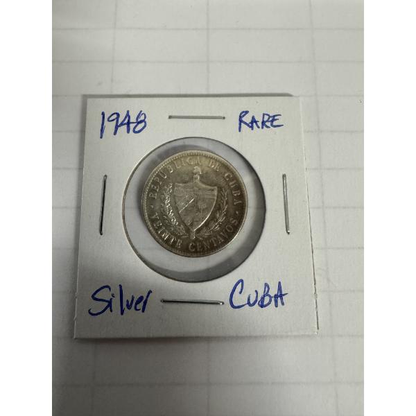 1948 Cuba 20 Centavos Silver Coin - MS Condition - ASW - .1447 oz

Composition: Silver

Fineness: 0.