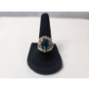 Image 1 : Gorgeous 14K Gold Ring with Diamonds and Large Blue Stone Total Weight 7.9g - Size 8