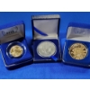 Image 5 : Colorized 2002 American Eagle 1 oz Silver Eagle, & 2 Gold-Plated Copy Coins