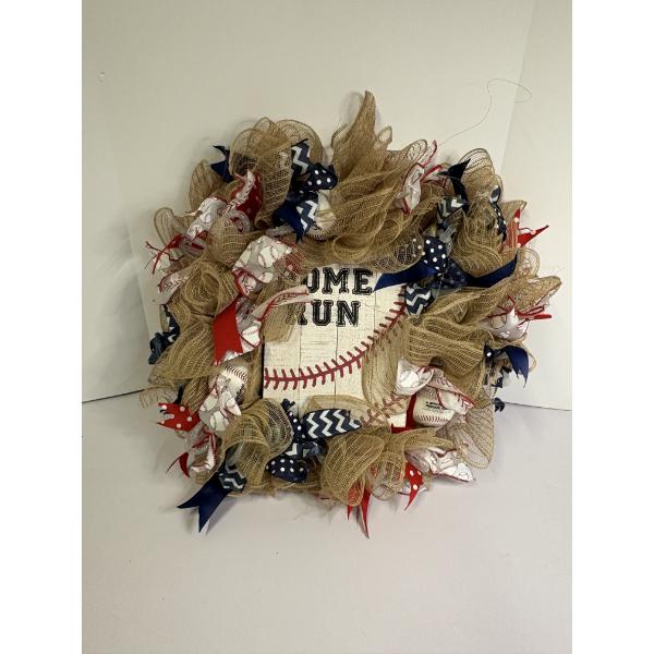 Baseball Homemade Wreath with Rawlings Baseballs