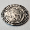 Image 3 : "Wings of Gold" Unique Buffalo Nickel Design Belt Buckle + 1937 Buffalo Nickel