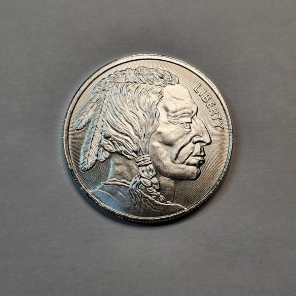 Indian Head Buffalo Silver Round - 1 Troy oz .999 Fine Silver - Mint Condition 