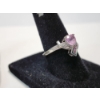 Image 4 : Two 10K White Gold Rings ft. Diamonds and Pink Heart Gemstone Sizes 7.5 & 10.5 - TW: 7.5g