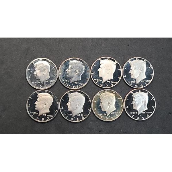 Assorted Years United States San Francisco Mint PROOF Kennedy Half Dollars - Face Value: $4.00