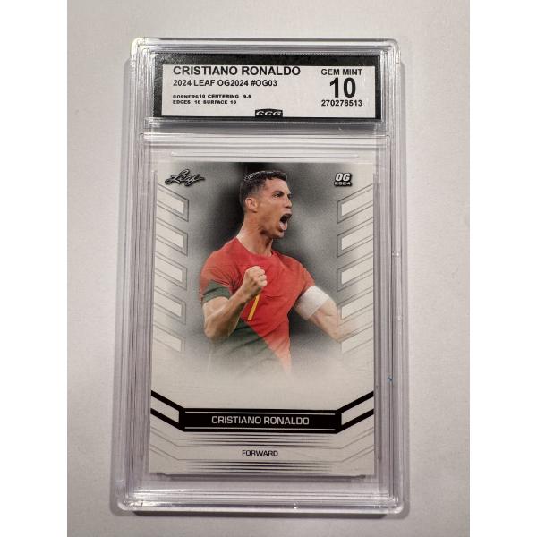 2024 Leaf CRISTIANO RONALDO Soccer Card - Graded GEM MINT 10 - Exceptional Card - INCREDIBLE PIECE