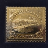 Image 2 : FAMOUS INVERTED JENNY 22kt GOLD REPLICA 1918 AIRMAIL FDC COVER w 24c Commemorative Stamp