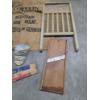 Image 4 :  Vintage Cabbage Slicing Board, Wood Quart Containers, Wash Board And More