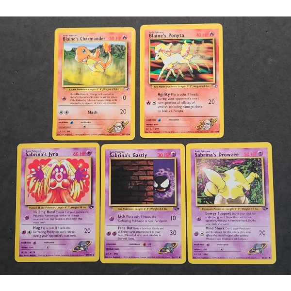 (5) Pokémon Trading Card Game Cards Including Some Cards From The Gym Heroes And Gym Challenge Sets